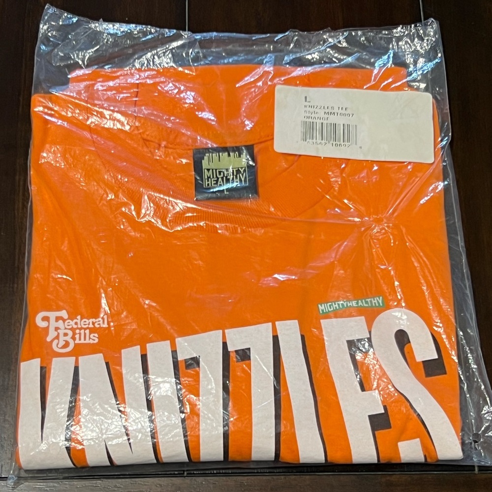 NWT RARE 2013 NYC MIGHTY HEALTHY KNIZZLES ORANGE SHIRT SIZE MENS LARGE